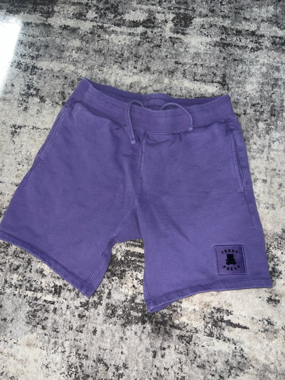 Teddy Fresh Purple Cotton Shorts with Logo Patch